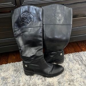Franco Sarto black leather boots. Size 7